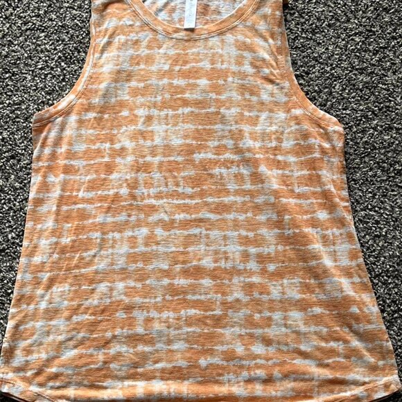 Athleta Tank Top Womens Large Orange White Tie Dye Tank - Picture 1 of 5